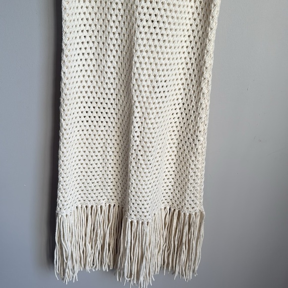 NEW & OTHER STORIES Crochet Fringe Wool & Cotton Midi Dress In Offwhite XS - Picture 6 of 12